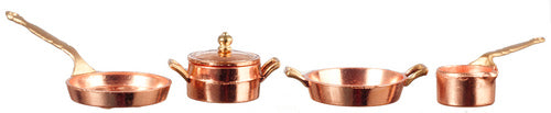 Copper Pot & Pan Set, 5pc