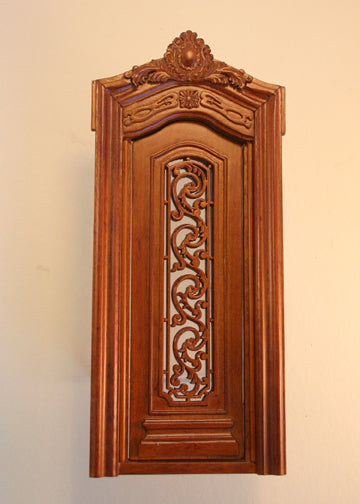 Pollinade Carved Single Door, Walnut