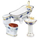 Blue Rose Bath with Low Toilet, 3pc