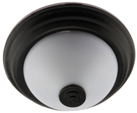 Ceiling Light, Flush Mount, Frosted With Black