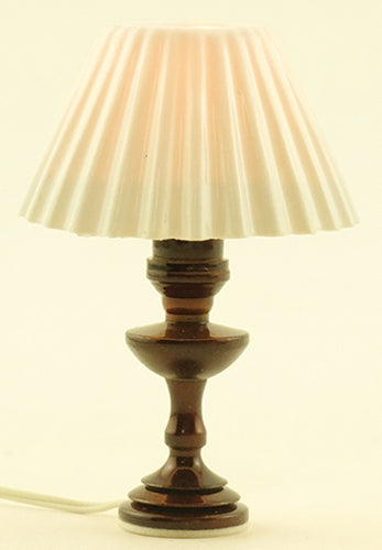 Table Lamp with White Pleated Shade