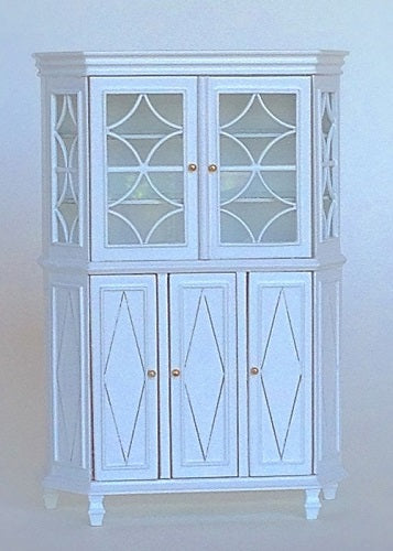 Chere Gustavian Glass Cabinet, White