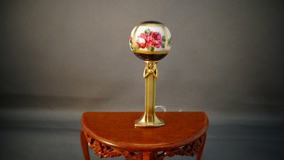 Lamp, Art Deco Bronze Base, Pink