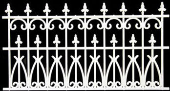 Fence 3-1/2 In White Ornate Plastic, 2Pc