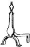 Small Andirons with a Brass Finial, Pair