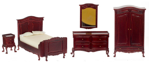 Chateau Lorraine Bedroom Set, Mahogany, 5pc