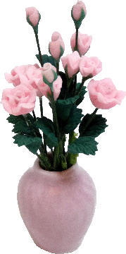 Vase with 12 Pink Roses, Pink