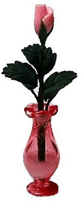 Pink Rosebud in Pink Vase