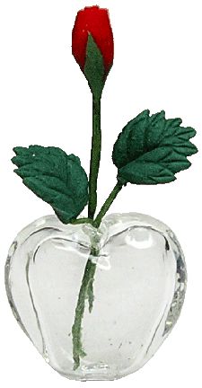 Heart Shaped Vase with Red Rose