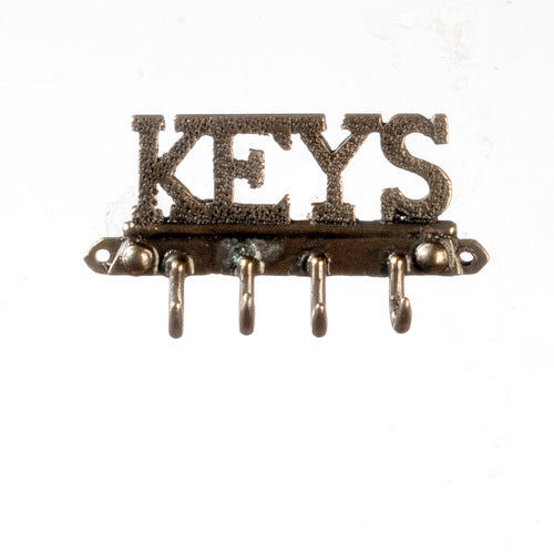 Keys Wall Hook, Antique Brass