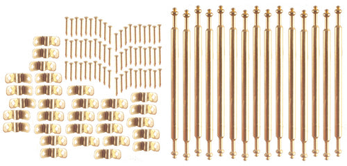 Stair Rod Set, Brass, 15pc