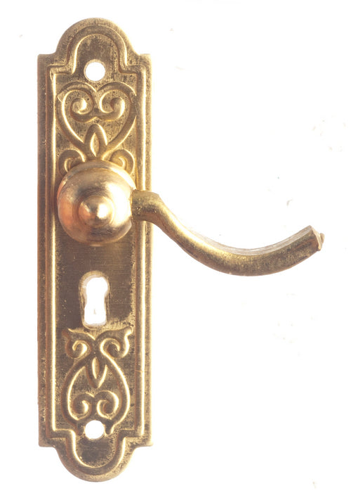 Door Plate with Level Handle, Brass