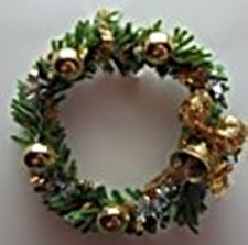 Christmas Wreath, Bell, Gold