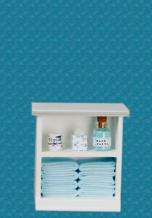 Small Bath Cabinet, Blue