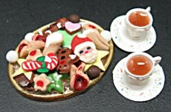 Tray of Cookies with 2 Cups of Tea