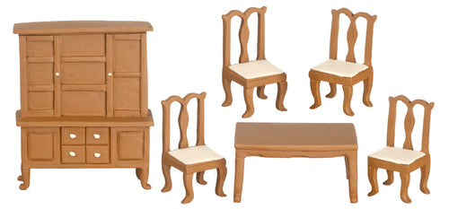 1/2" Scale Dining Room Set, 6pc, Walnut