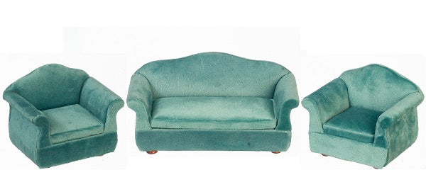 Living Room Set, Teal, 3pc