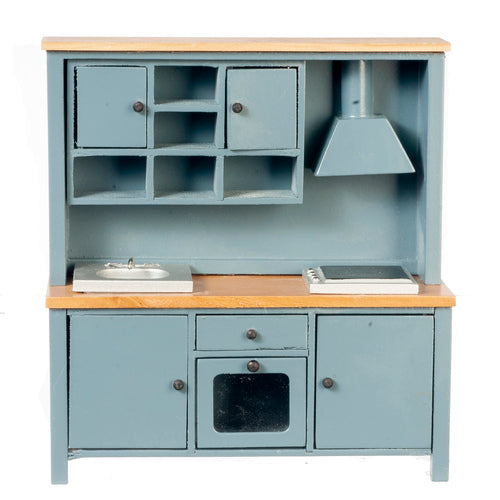 Kitchen Sink & Stove Cabinet, Blue, Oak