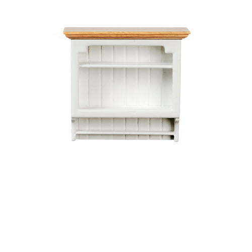 Kitchen Wall Shelf, White & Oak