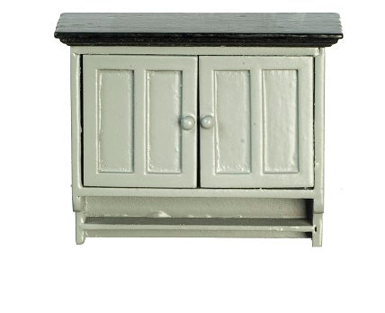 Kitchen Upper Cabinet, Gray & Black