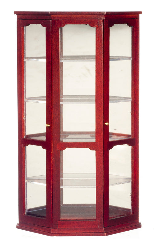 Curio Cabinet with Mirror, Mahogany