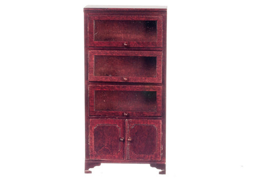 Bookcase, 3 Glass Door, Mahogany