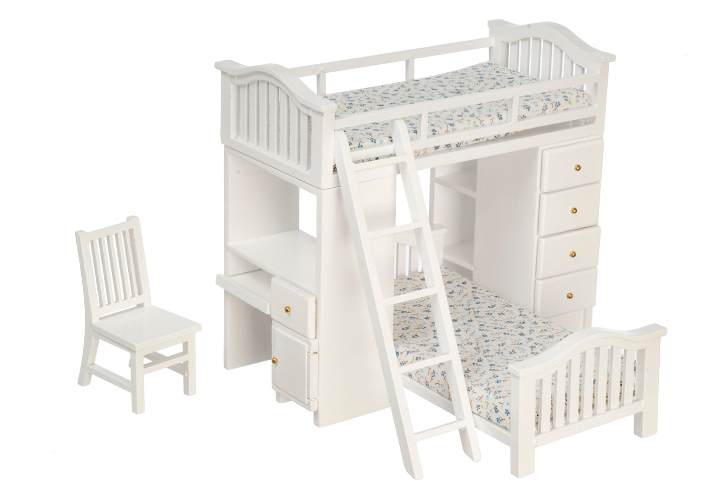 Bunkbed Set with Desk & Chair, White