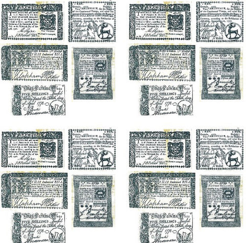 Colonial Currency Money Set