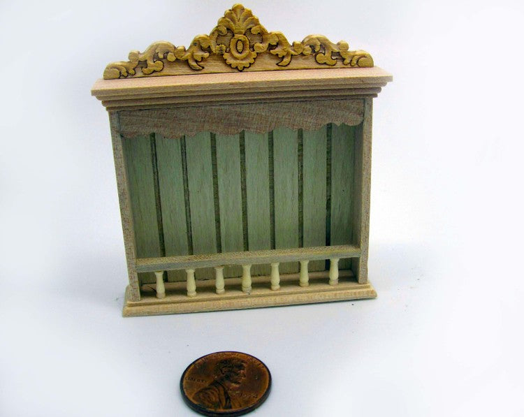 Wall Plate Rack with Carved Top