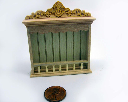 Wall Plate Rack with Carved Top