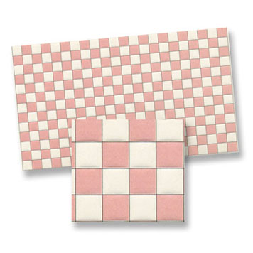 1/2" Scale Tiles: Pink & White Square, 1pc