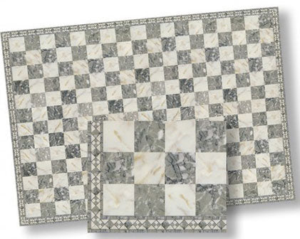 1/2" Scale Faux Marble, Gray & White, 1 Piece