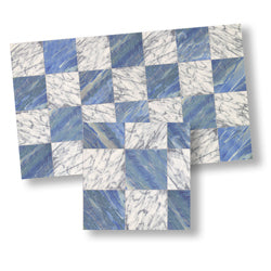 Faux Marble Tiles, White & Blue