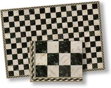 Black & Beige Faux Marble Tile Flooring