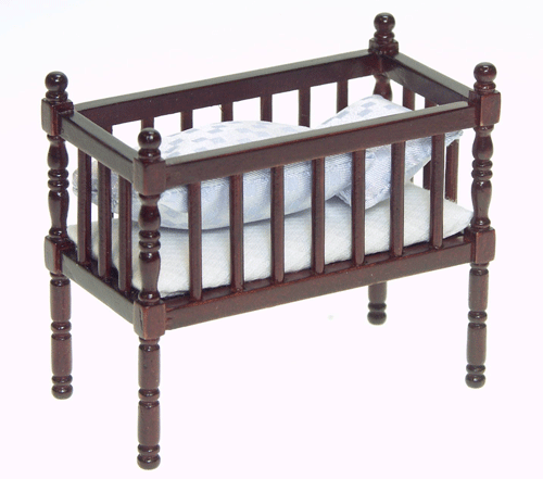 Wood High Rail Crib & Bedding