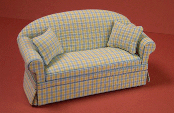 Yellow & Blue Check Sofa