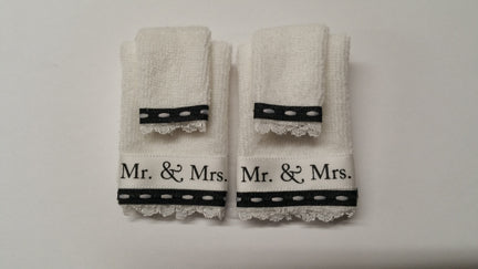 Bath Towel Set, Mr. & Mrs.