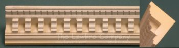 Large Crown Molding with Dentil, Resin, 3pc