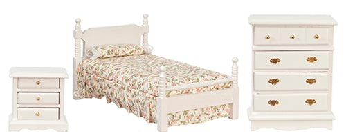 Bedroom Set, White, 3pc