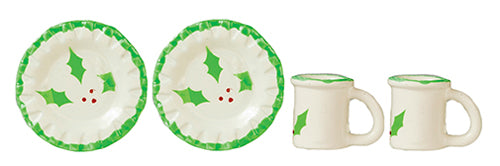 Christmas Holly Plate & Mug Set