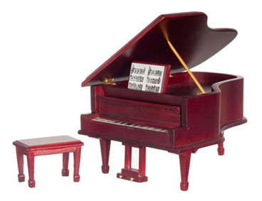 Grand Piano with Bench, Mahogany