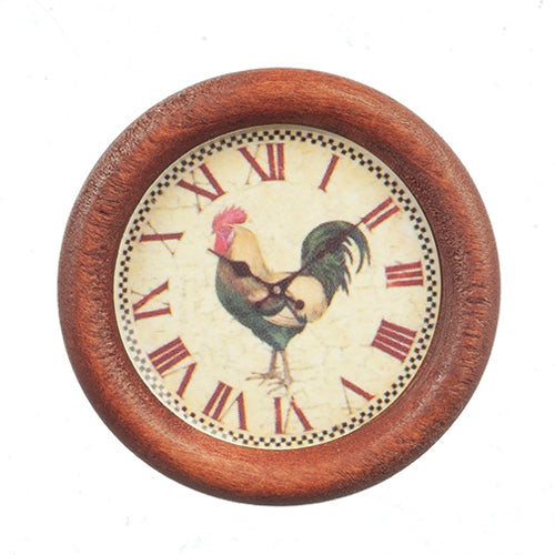 Wooden Kitchen Clock, Rooster