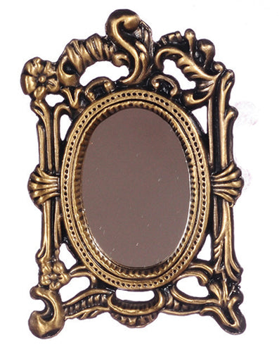 Floral Antique Brass Mirror