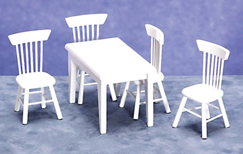 Kitchen Table & Chairs, White, 5pc