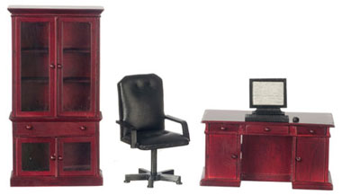 Desk Set, 4pc, Mahogany