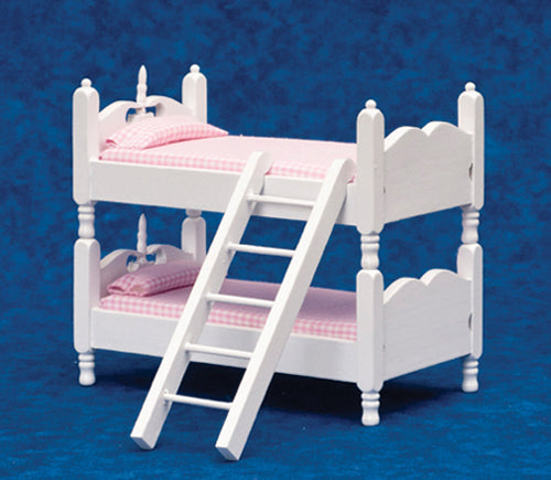 Bunkbeds with Ladder, Pink & White