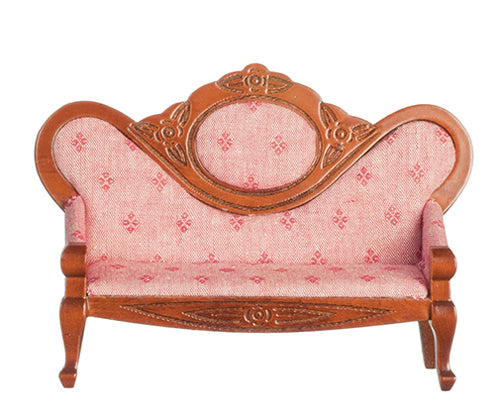 Victorian Sofa, Light Red, Walnut