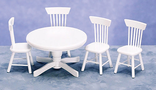 Kitchen Table & 4 Chairs, White