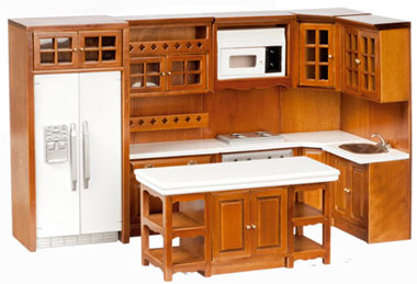 Kitchen Set, 8pc, Walnut
