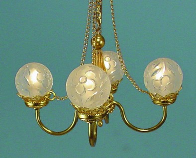 4-Light Brass Chandelier